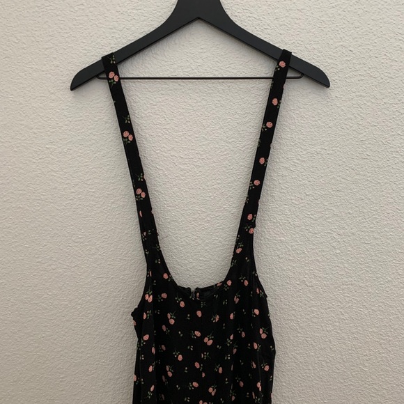 Forever 21 Floral Wide Leg Suspender Pants - Picture 6 of 11